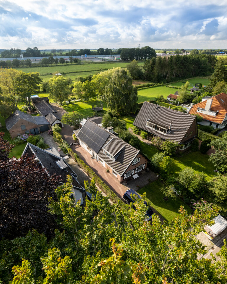 zonnepanelen met groene omgeving